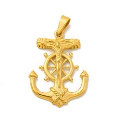 Золотой Вакуумное покрытие pvd 304 подвески из нержавеющей стали, подвеска в виде креста камарга, золотые, 41.5x31x5 мм, отверстие : 4.5x9.5 мм