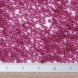 (RR1406) Transparent Fuchsia MIYUKI Round Rocailles Beads, Japanese Seed Beads, (RR1406) Transparent Fuchsia, 11/0, 2x1.3mm, Hole: 0.8mm, about 5500pcs/50g