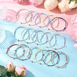 (52) Непрозрачная лаванда 16шт. двухцветные браслеты из вощеного полиэфирного шнура для мужчин и женщин, с 304 дужками из нержавеющей стали, разноцветные, внутренний диаметр: 2~3-1/8 дюйм (5~8 см)