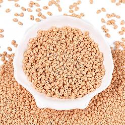 Персиковый Слойка Выпечка краска стеклянные бусины, 2-луночное, овальные, розовые, 5~6x2.5~3.5x3 мм, отверстие : 0.7~0.9 мм, Около 7500 шт / фунт