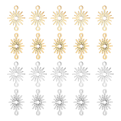 Золотой & Цвет Нержавеющей Стали 20 шт. 2 цвета 201 подвески-звездочки из нержавеющей стали, лазерная резка, золотые и нержавеющая сталь цвет, 15x20.5x1 мм, отверстие : 1.8 мм, 10 шт / цвет