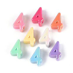 (52) Непрозрачная лаванда Непрозрачные акриловые бусины с УФ-покрытием, радужный, число 4, разноцветные, 21~24x12~14x10.5~12 мм, отверстие : 6 мм