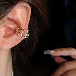 Круглые Серьги-каффы из сплава для женщин, с кубического циркония, круглые, 15 мм