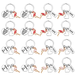 (52) Непрозрачная лаванда 20 шт. 4 стили в форме фламинго и эмалевые подвески из сплава слов, с железными кольцами, разноцветные, 50 мм, 5 шт / стиль