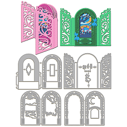 Arch Углеродистая сталь разрезает трафареты, для diy scrapbooking, Фотоальбом, декоративная бумага для тиснения, форма для поздравительных открыток, арка, 118~122x138~162x0.8 мм, 4 шт / комплект