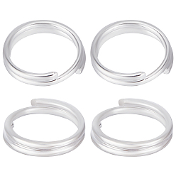 Серебро 20 шт. 925 Разъемные соединительные кольца из стерлингового серебра, кольца прыжок двойной петли, кольцо, серебряные, 6x2 мм, отверстие : 4.5 мм