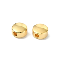 Real 18K Gold Plated SHEGRACE Brass Beads, Flat Round, Cadmium Free & Nickel Free & Lead Free, Long-Lasting Plated, Real 18K Gold Plated, 5x3mm, Hole: 1.4mm