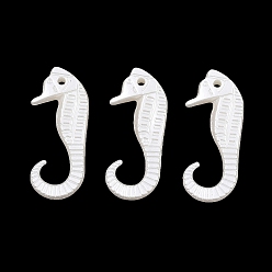 Sea Horse Абс пластмассовые жемчужные подвески, белые, морской конек, 26x11x3.5 мм, отверстие : 1.5 мм