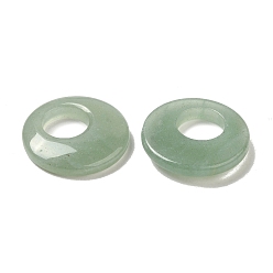 Green Aventurine Natural Green Aventurine Pendants, Donut/Pi Disc Charms, 27.5~28x4.5~5.5mm