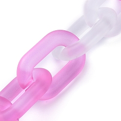 Violett Handgefertigte Acryl-Kabelgliederketten, ellipsenförmige, für Schmuck machen, Violett, Link: 31x19x5 mm, 39.37 Zoll (1 m)/Strang