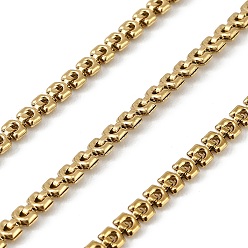 Настоящее золото 18K 304 цепи прямоугольные звенья нержавеющие, ионное покрытие (ip), пайки, с катушкой, реальный 18 k позолоченный, 4x3x1.5 мм