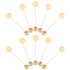 Золотой 40 шт. значков из цинкового сплава, фурнитура для броши, cmолой, золотые, 75x15x12 мм