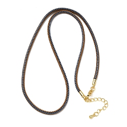 Стально-синий 2.5мм нейлоновый плетеный шнур для изготовления ожерелий, с латунными выводами и 304 застежками из лобстера из нержавеющей стали, долговечный, стойки покрытие, золотые, стальной синий, 17.72 дюйм (45 см)