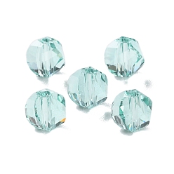 Бледно-бирюзовый К 9 стекло, имитация Австрийские кристаллические шарики, граненые, круглая, бледные бирюзовая, 6x6x6 мм, отверстие : 1.2 мм