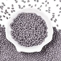 чертополох Выпечка краска стеклянные бусины, 2-луночное, овальные, чертополох, 5~6x2.5~3.5x3 мм, отверстие : 0.7~0.9 мм, Около 7500 шт / фунт