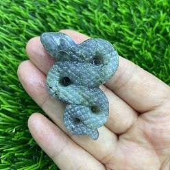 Лабрадорита Натуральный лабрадорит резная статуя змеи украшение дома, Статуэтки по фен-шуй для украшения домашнего офиса, 50 мм