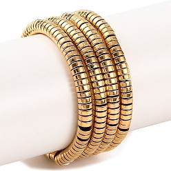 Настоящее золото 24K Гальванические нити из синтетических немагнитных гематитовых бусин, диск, Heishi бусы, реальный 24 k позолоченный, 3x1 мм, отверстие : 1 мм, около 372 шт / нитка, 15.35'' (39 см)