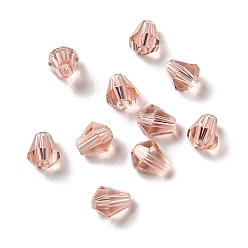 Темный Лосось Стекло k9 стекло, имитация Австрийские кристаллические шарики, граненые, алмаз, темный лосось, 6x5 мм, отверстие : 1 мм