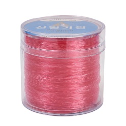 Светло-Вишневый Корейская эластичная эластичная нить с круглыми кристаллами, для браслетов изготовление ювелирных изделий из драгоценных камней ремесло из бисера, светло-вишневый, 0.8 мм, около 164.04 ярдов (150 м) / рулон
