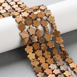 Пейзажный Джаспер Естественного изображения яшмы бисер нитей, цветка сливы, 6~6.5x6x2.5 мм, отверстие : 0.7 мм, около 63 шт / нитка, 14.76'' (37.5 см)