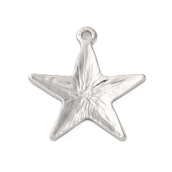 Платина Подвески из сплава , без свинца и без кадмия, звезда, платина, 24.5x23x1.5 мм, отверстие : 1.6 мм