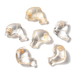 Прозрачный Прозрачные бусины лэмпворк, дельфин, прозрачные, 15x21x9 мм, отверстие : 1 мм, Около 35~40 шт / 100 г