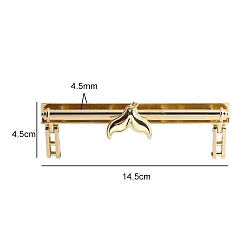 Golden Metal Purse Frames, Bag Handle, for Bag Sewing Craft, Golden, 14.5x4.5cm