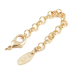 Золотой Латунь с железными концами, с цепочкой Rolo и карабином, долговечный, стойки покрытие, золотые, 140 мм