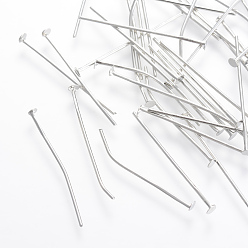 Платина Ювелирная фурнитура, без кадмия и без свинца, железные штыри с плоской головкой, платина, 35x0.75~0.8 мм, 20 датчик, Около 6600 шт / 1000 г, Руководитель: 2 mm