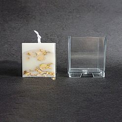 Rectangle Пластиковые формы для свечей, для изготовления ароматических свечей, прозрачные, прямоугольные, 60x60x69 мм