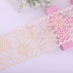 Fleur Rubans de garniture en dentelle de polyester, accessoires du vêtement, fleur, 3 pouces (75 mm), environ 15 verges / rouleau