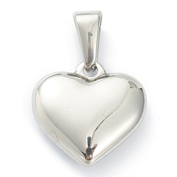 Letter E 304 Stainless Steel Pendants, Heart with Black Letter, Stainless Steel Color, Letter.E, 16x16x4.5mm, Hole: 7x3mm