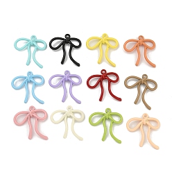 (52) Непрозрачная лаванда Подвеска из сплава с распылительной краской, без свинца и без кадмия, бантом, разноцветные, 24x22x4.5 мм, отверстие : 1.6 мм