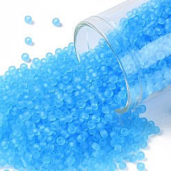 (3F) Transparent Frost Aquamarine TOHO Round Seed Beads, Japanese Seed Beads, (3F) Transparent Frost Aquamarine, 11/0, 2.2mm, Hole: 0.8mm, about 50000pcs/pound