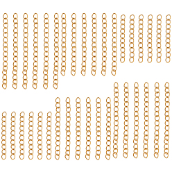 Настоящее золото 18K 120 шт. 3 стили 304 удлинитель цепи из нержавеющей стали, реальный 18 k позолоченный, 30~53x3 мм, 40 шт / стиль