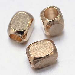 Золотой Параллелепипед латунь разделительные бусины, золотые, 2x4x2 мм, отверстие : 1 мм