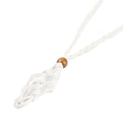 Белый Плетеный вощеный шнур, пустой мешочек для макраме, изготовление ожерелья-слайдера, с деревянных бусин, белые, 34.65x0.28x0.12 дюйм (88x0.7x0.3 см)