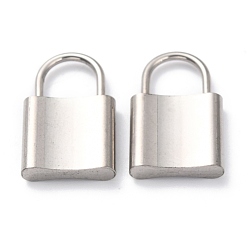 Нержавеющая Сталь Цвет Не тускнеющие 304 подвески из нержавеющей стали, замок навесной, цвет нержавеющей стали, 24x15x4 мм, отверстие : 8.5x8.5 мм