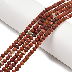 Красный Камень Нити бусин из натуральной матовой красной яшмы, круглые, класса AB, 4~4.3 мм, отверстие : 0.6 мм, около 94 шт / нитка, 14.57~14.76 дюйм (37~37.5 см)