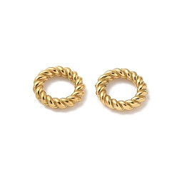 Настоящее золото 18K 304 соединительные кольца из витого кольца из нержавеющей стали, ионное покрытие (ip), реальный 18 k позолоченный, 8x1.5 мм, внутренний диаметр: 4.5 мм