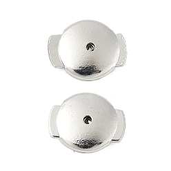 Платина 925 орехи из стерлингового серебра, плоско-круглые, платина, 9x7x2 мм