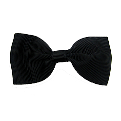 Черный Grosgrain bowknot аллигаторные зажимы для волос, С железными аллигаторами, чёрные, 80 мм