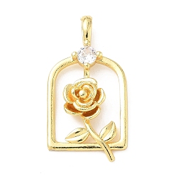 Настоящее золото 18K Латунные микро проложить кубического циркония подвески, без кадмия и без свинца, , реальный 18 k позолоченный, 26x14x5.5 мм, отверстие : 3x2 мм