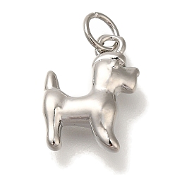 Платина Стойки обшивки латунные подвески, без кадмия и без свинца, долговечный, собака прелести, платина, 14x10x4 мм, отверстие : 3.5 мм