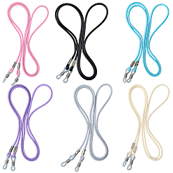 (52) Непрозрачная лаванда 6 шт. 6 цвета вощеные шнуры цепочки для очков, с силиконовыми петлями на концах, разноцветные, 718 мм, 1 шт / цвет