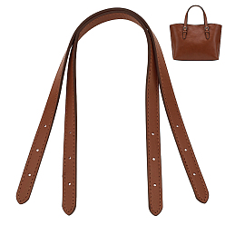 Sienna 2Pcs Cowhide Leather Straps for Tote Bag Making, Sienna, 447x13.5x2.8mm