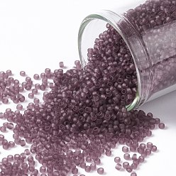 (6BF) Transparent Frost Medium Amethyst Toho perles de rocaille rondes, perles de rocaille japonais, (6 bf) améthyste moyenne transparente givrée, 15/0, 1.5mm, Trou: 0.7mm, environ15000 pcs / 50 g