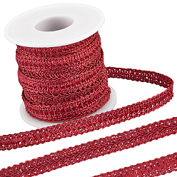 (123L) Белый крем непрозрачный блеск 10ярдов полиэстеровой кружевной ленты, аксессуары для одежды, с пустыми пластиковыми катушками 1pc, огнеупорный кирпич, 1/2 дюйм (12 мм)