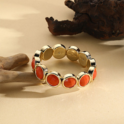 Коралловый Акриловые плоские круглые браслеты, золотые, коралл, внутренний диаметр: 2-3/8 дюйм (6 см)