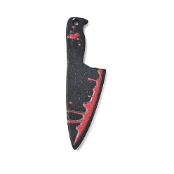 Black Halloween Acrylic Big Pendants, Knife Charms, Black, 50x14x2mm, Hole: 1.5mm